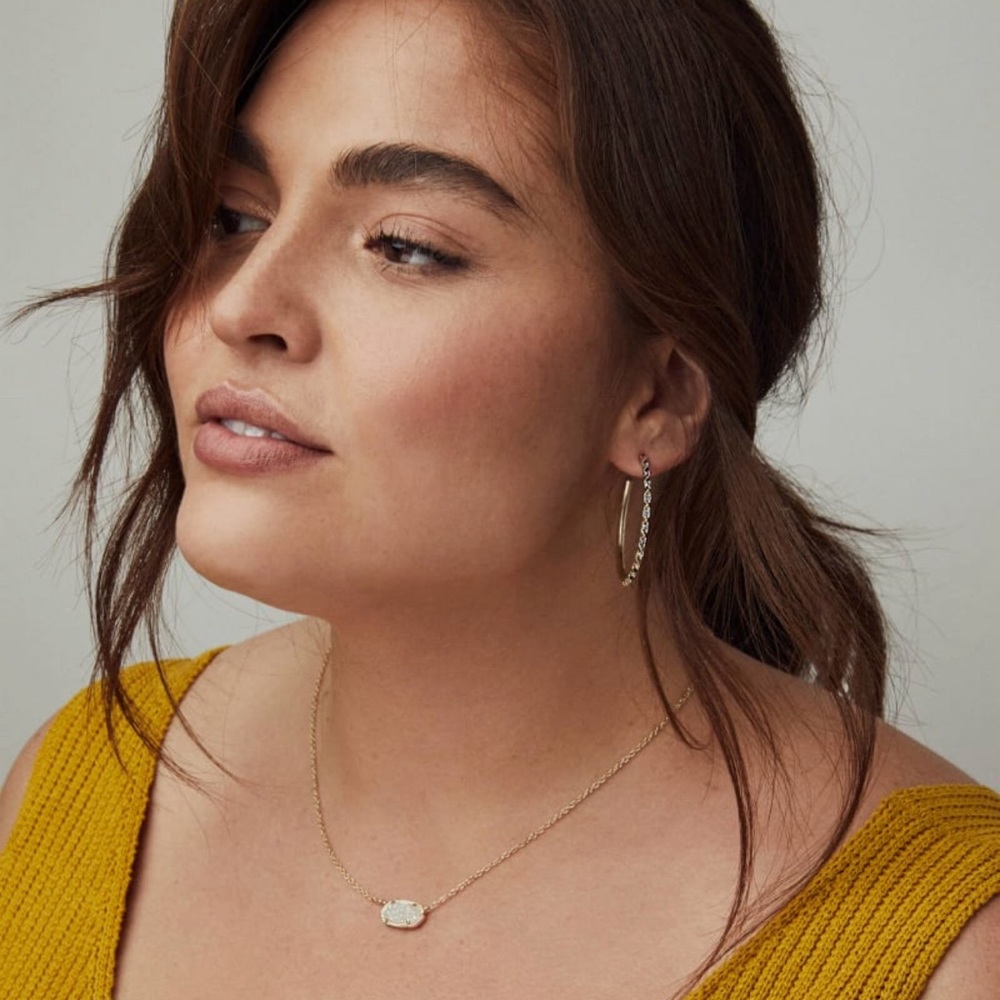 Elisa Silver White iridescent druzy Kendra Scott necklace